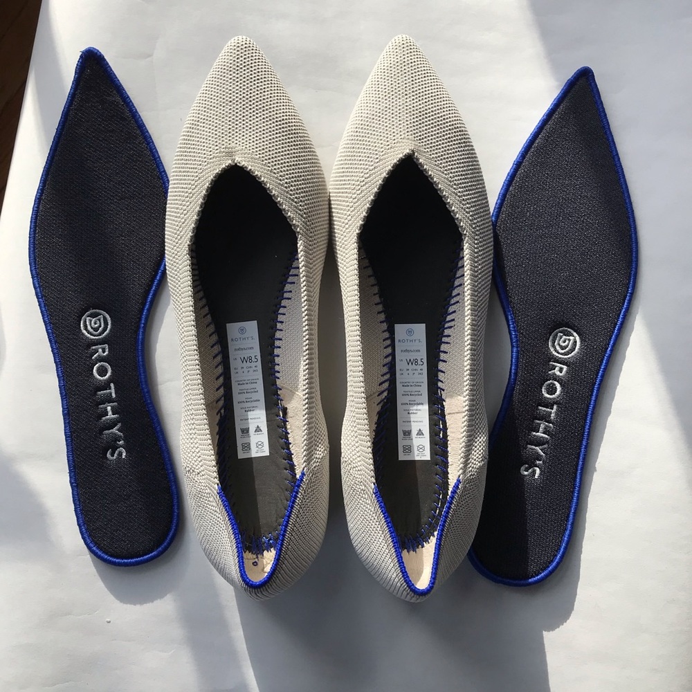 Nwot Rothy's The Point In Flax Birdseye Size 8.5 - image 2